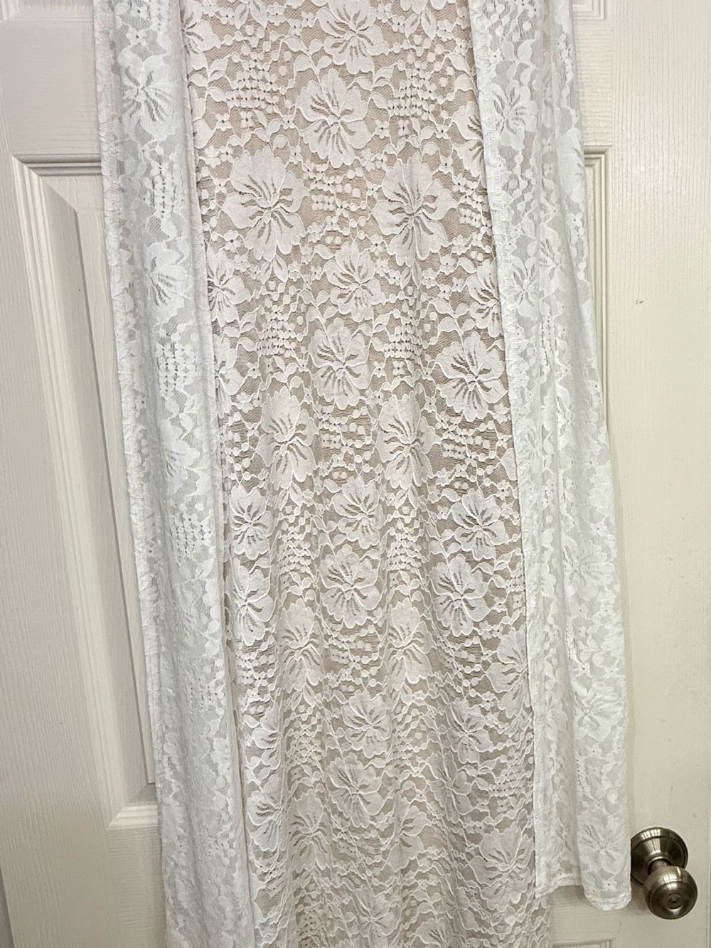 White Floral Lace Maxi Dress for Wedding
